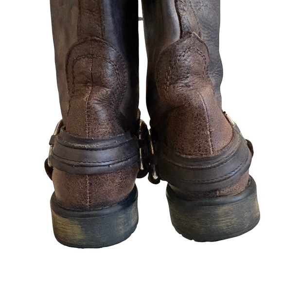 Steve Madden Judgemnt Distressed Black Leather Fleur-De-Lis Riding Boots, Sz 10 - Picture 13 of 16